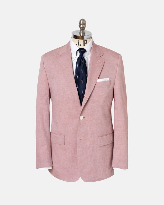 Made In Canada Red Cotton Chambray Sport Coat