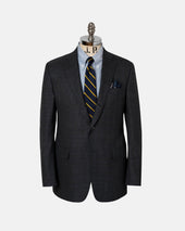 Made In Usa Blue Shadow Plaid Wool Suit