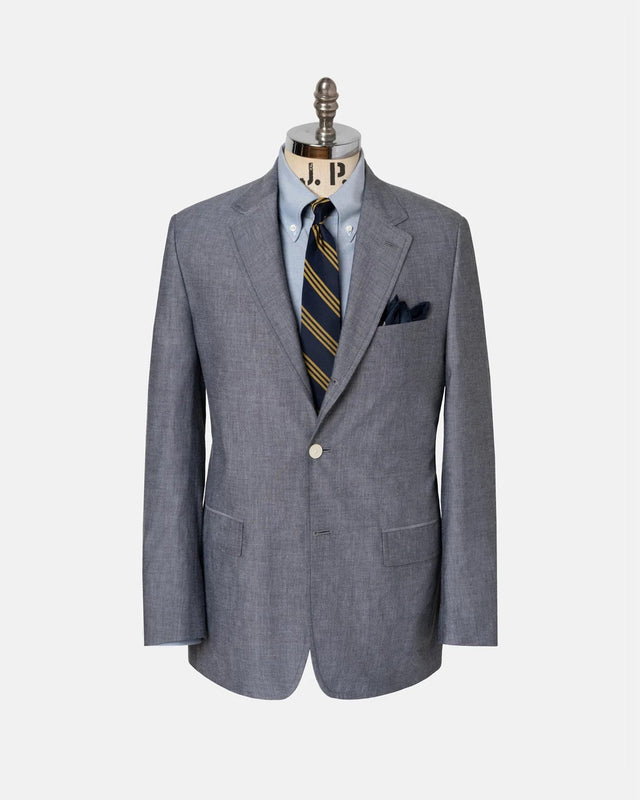 Made In Canada Solid Cotton Chambray Sport Coat