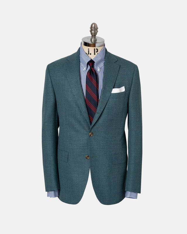 Made In Canada Green Wool Hopsack Sport Coat