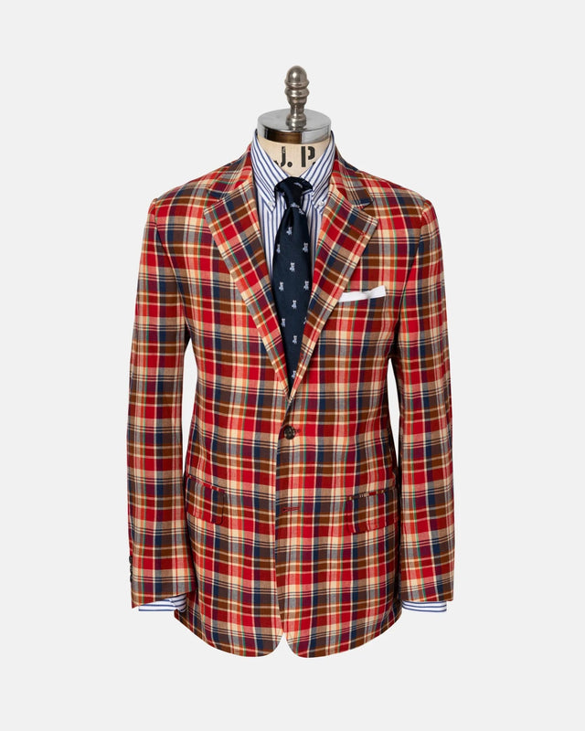 Made In Canada Red Authentic Madras Sport Coat