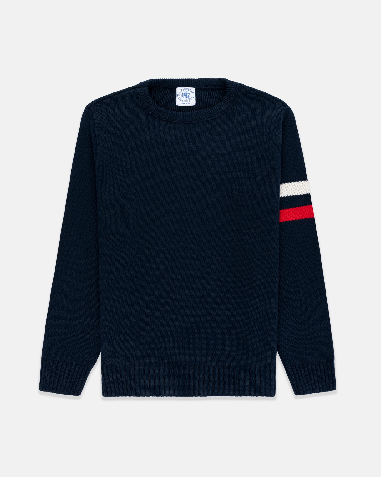 Made In Usa Cotton Sleeve Stripe Sweater