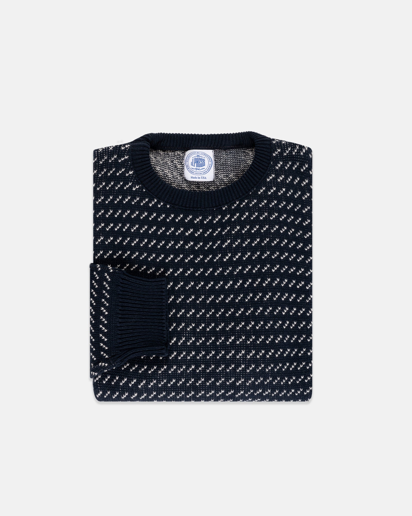 Made In Usa Natural Birdseye Cotton Crewneck Sweater