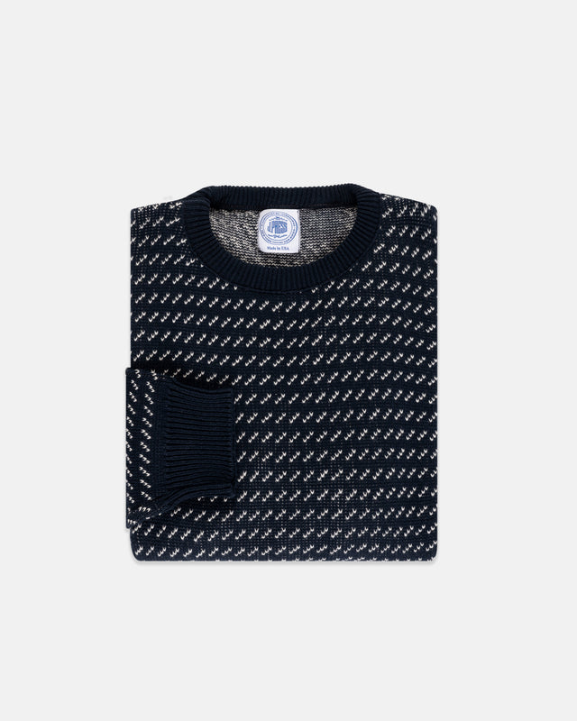 Made In Usa Natural Birdseye Cotton Crewneck Sweater