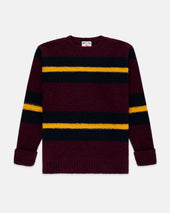 Made In Scotland Navy Gold Shaggy Dog Frame Stripe Sweater Classic Fit