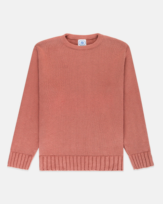 Made In Usa Breton Red Chunky Cotton Crewneck Sweater