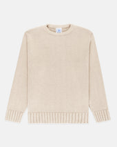 Made In Usa Natural Chunky Cotton Crewneck Sweater