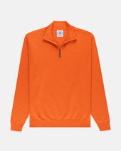 Cotton Cashmere Quarter Zip Sweater