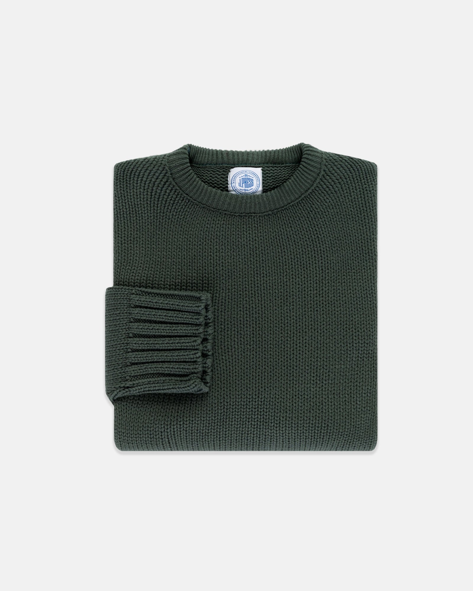 Made In Usa Spruce Chunky Cotton Crewneck Sweater