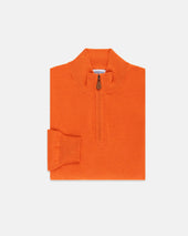 Cotton Cashmere Quarter Zip Sweater