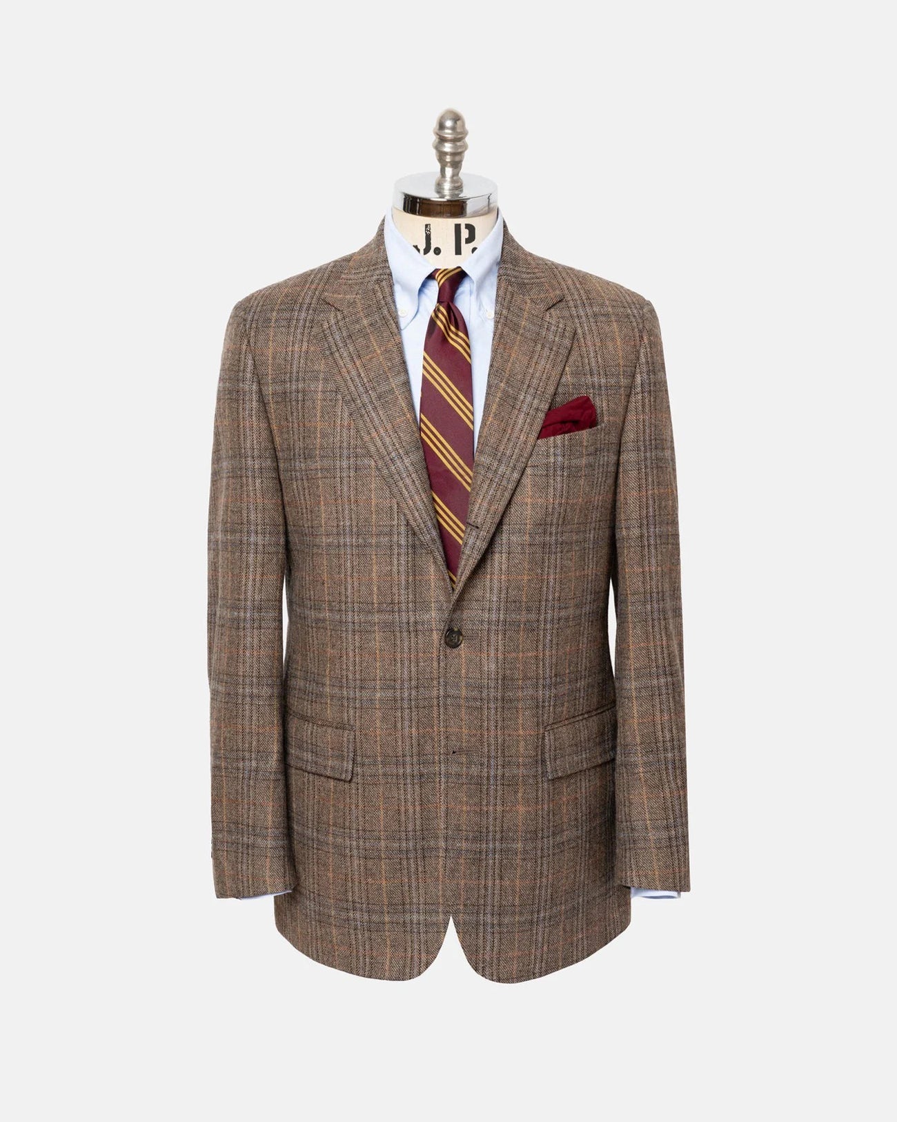 Made In Canada Navy Gold Windowpane Lambswool Sport Coat