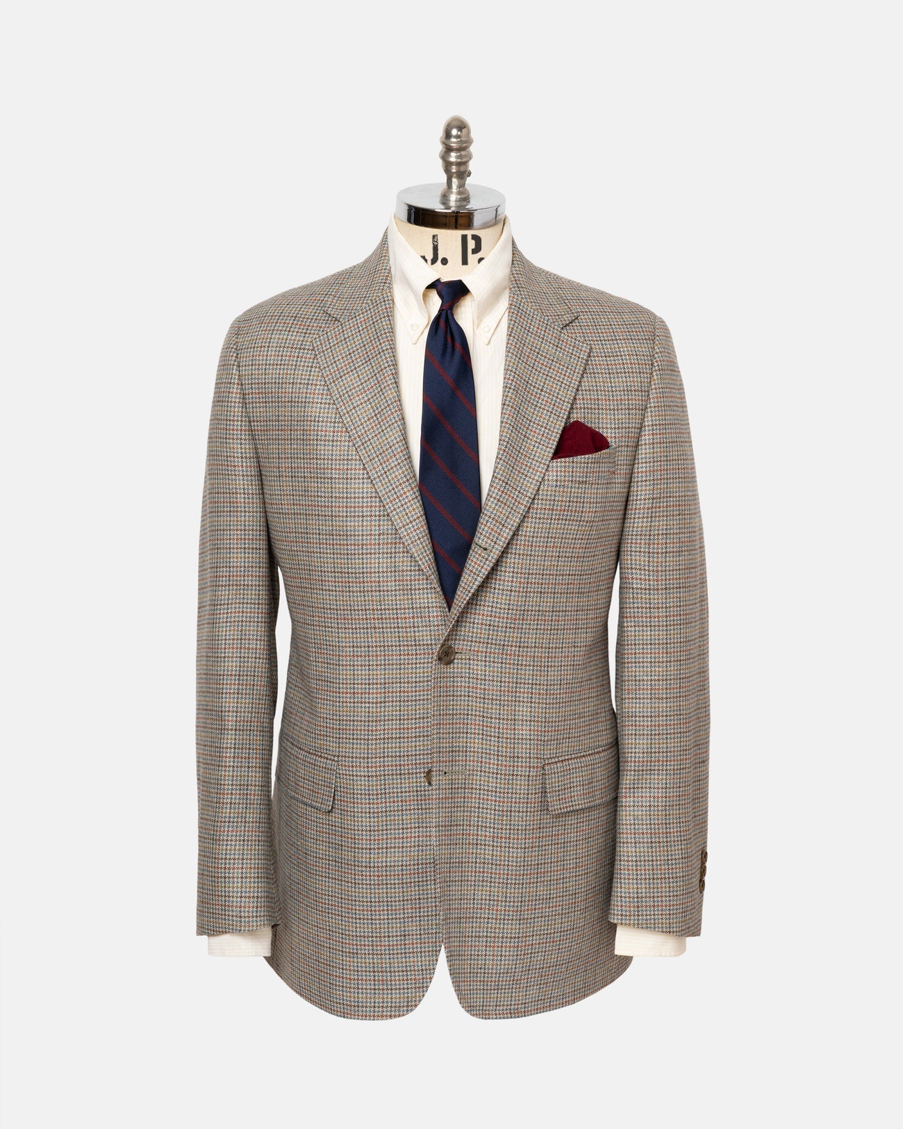 Made In Canada Sage Mini Houndstooth Silk Wool Sport Coat