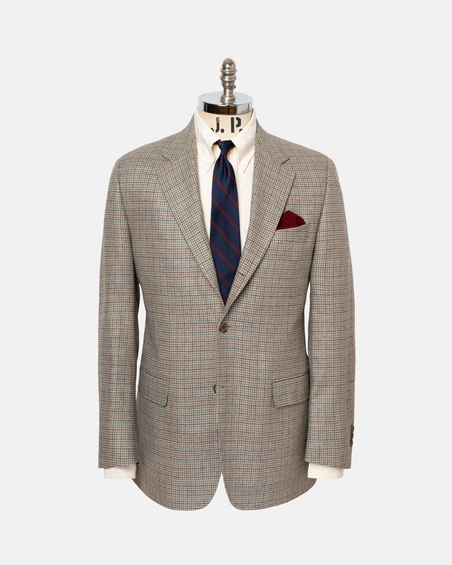 Made In Canada Sage Mini Houndstooth Silk Wool Sport Coat