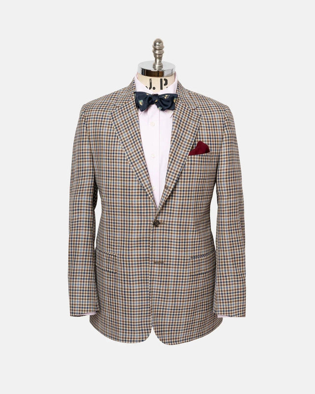 Made In Canada Brown Shepherd S Check Wool Sport Coat