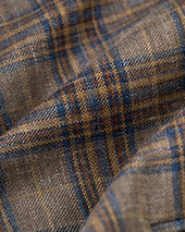 Made In Canada Light Brown Plaid Wool Linen Sport Coat