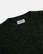 Made In Scotland Dark Green Marl Shaggy Dog Sweater Classic Fit