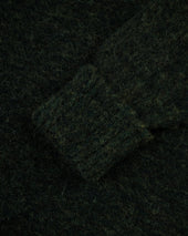 Made In Scotland Dark Green Marl Shaggy Dog Sweater Classic Fit