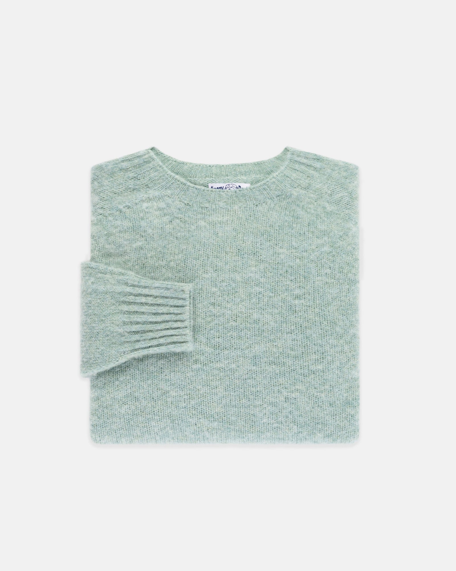 Made In Scotland Pale Shaggy Dog Sweater Trim Fit
