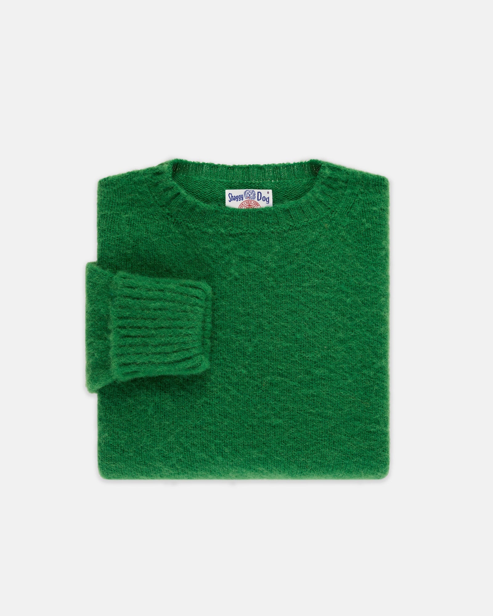 Made In Scotland Grass Green Shaggy Dog Sweater Classic Fit