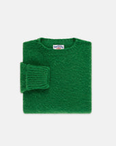 Made In Scotland Grass Green Shaggy Dog Sweater Classic Fit