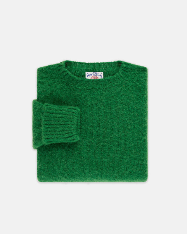 Made In Scotland Grass Green Shaggy Dog Sweater Classic Fit
