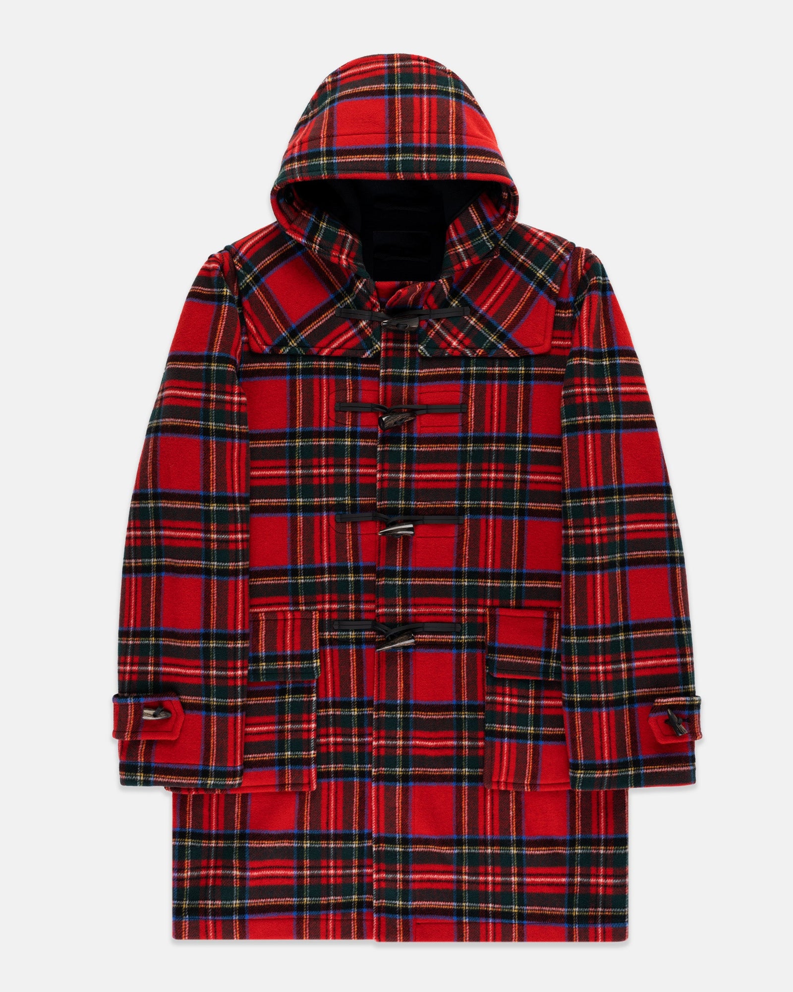 Made In England Royal Stewart Tartan Classic Morris Duffle Coat