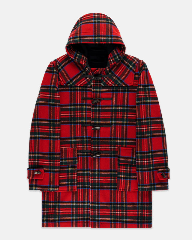 Made In England Royal Stewart Tartan Classic Morris Duffle Coat