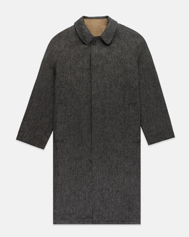 Made In England Twill Tweed Reversible Topcoat