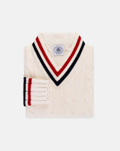 Made In Scotland Wool Cableknit Tennis Sweater