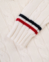 Made In Scotland Wool Cableknit Tennis Sweater