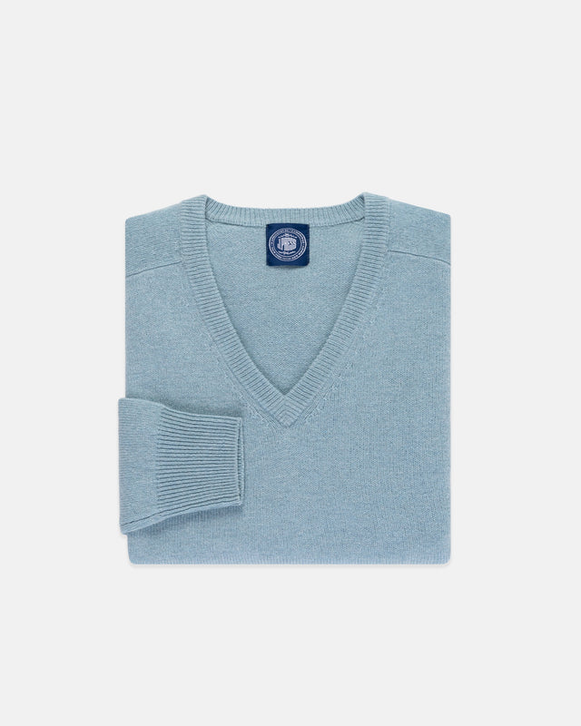 Light Lambswool V Neck Sweater