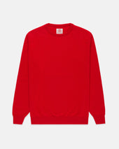 Made In Scotland Red Cashmere Crewneck Sweater