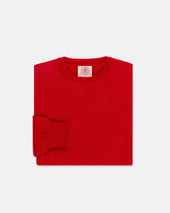 Made In Scotland Red Cashmere Crewneck Sweater