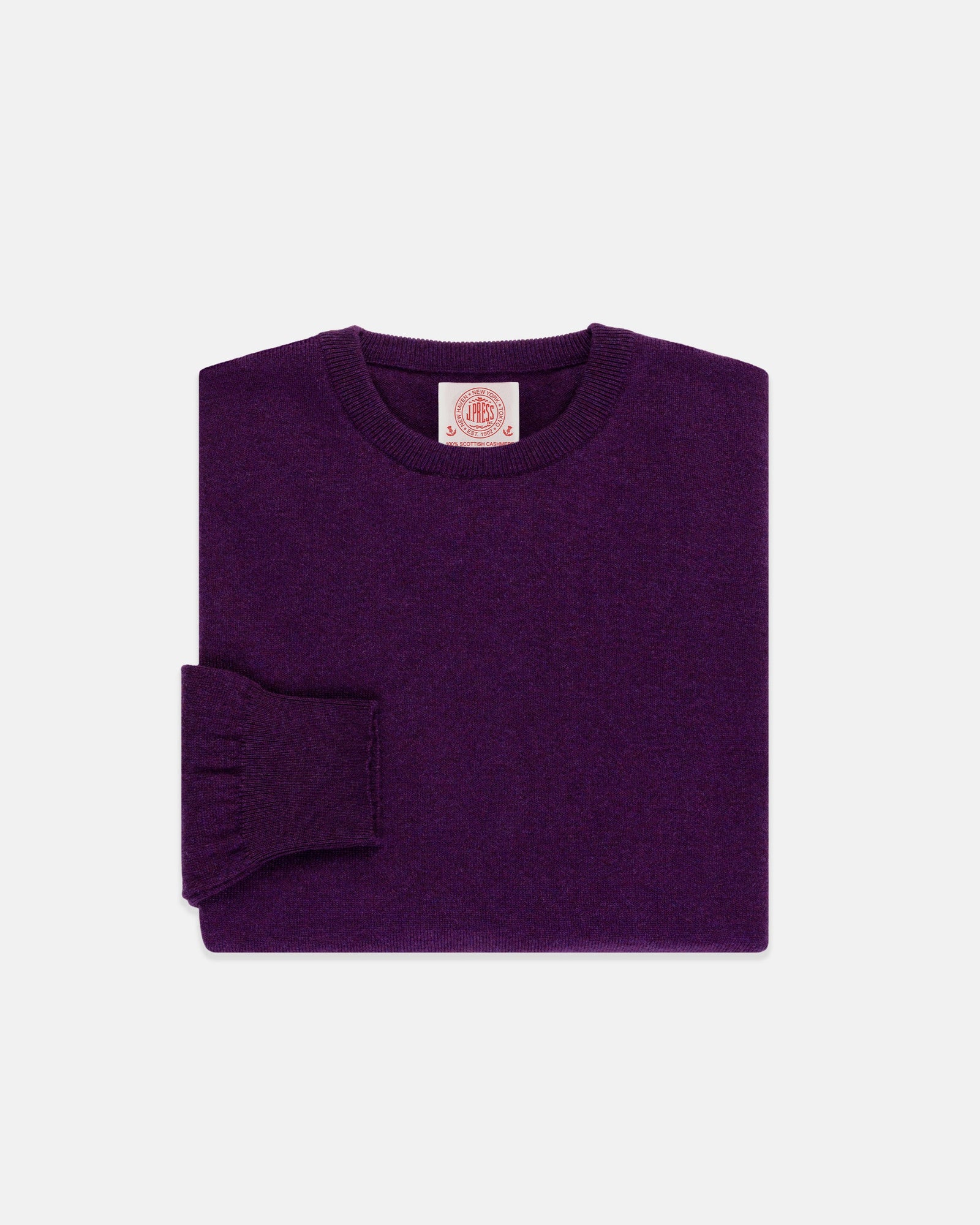 Made In Scotland Purple Cashmere Crewneck Sweater