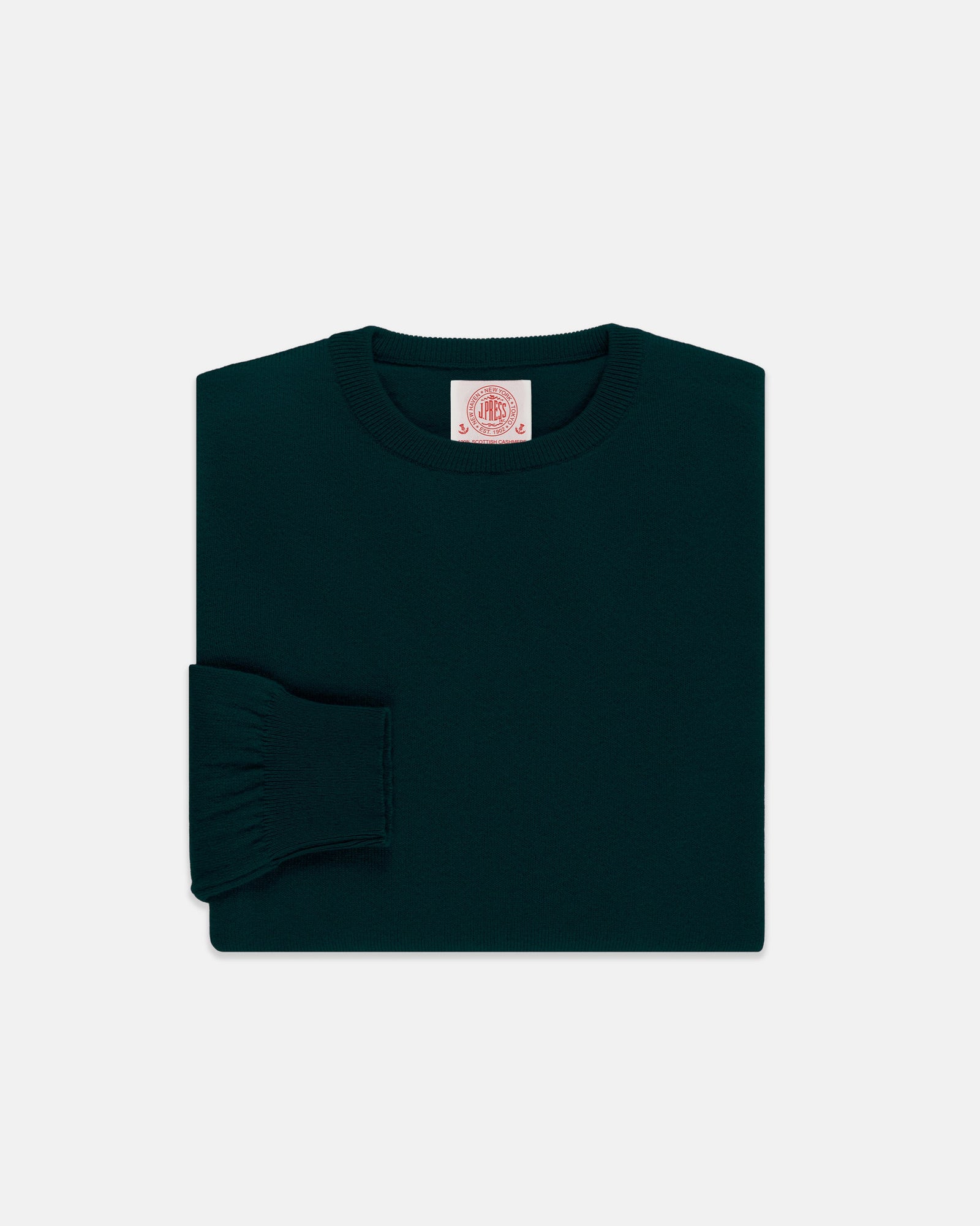 Made In Scotland Green Cashmere Crewneck Sweater