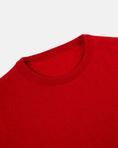 Made In Scotland Red Cashmere Crewneck Sweater