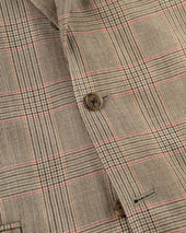 Made In Canada Olive Glen Plaid Wool Silk Linen Sport Coat