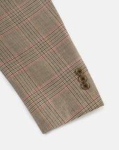 Made In Canada Olive Glen Plaid Wool Silk Linen Sport Coat