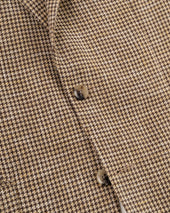 Made In Canada Brown Houndstooth Wool Cotton Sport Coat