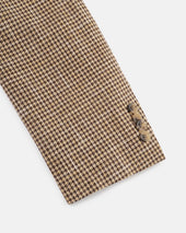 Made In Canada Brown Houndstooth Wool Cotton Sport Coat
