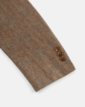 Made In Canada Light Brown Barleybone Windowpane Silk Sport Coat
