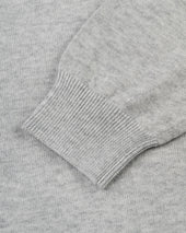 Grey Cotton Wool Crewneck Sweatshirt Trim Fit