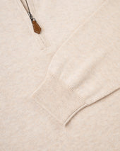 Light Cotton Cashmere Quarter Zip Sweater