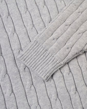 Cotton Cashmere Cable Crewneck Sweater
