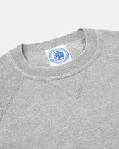 Grey Cotton Wool Crewneck Sweatshirt Trim Fit
