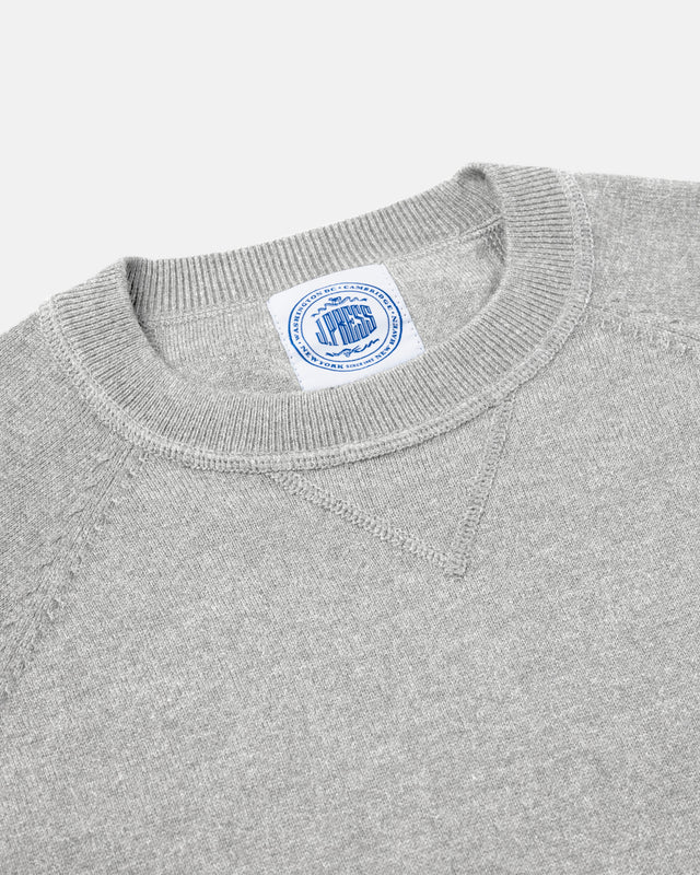 Grey Cotton Wool Crewneck Sweatshirt Trim Fit
