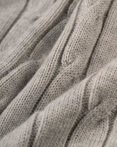 Cotton Cashmere Cable Crewneck Sweater