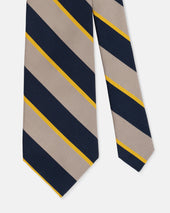 Made In Uk Navy Yellow Stripe Mogador Tie