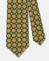 Made In Uk Green Medallion Foulard Tie