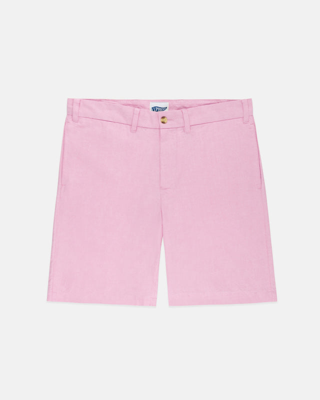 Pink Oxford Cloth Shorts Trim Fit